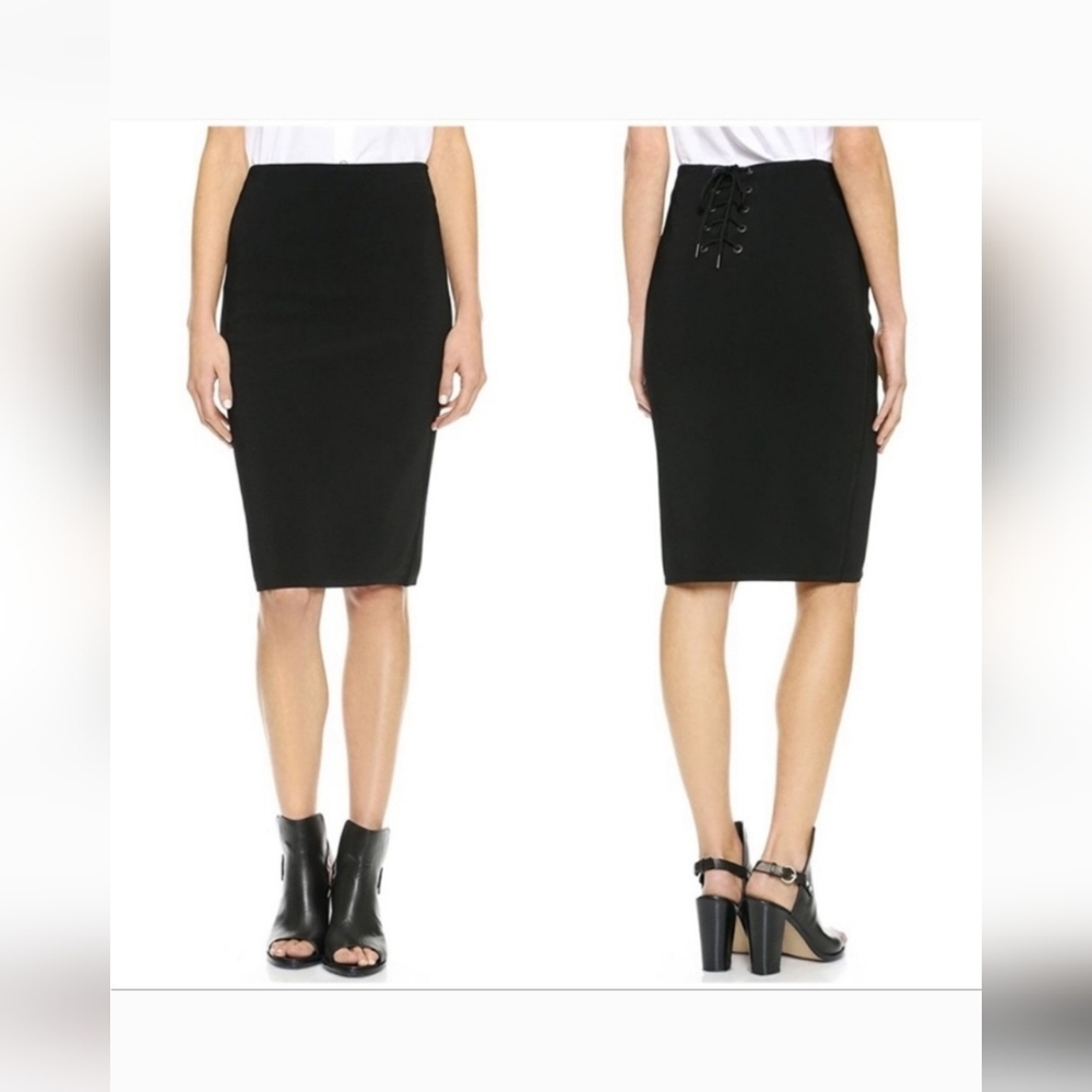 RAG & BONE Elegant Black Lace-Up Skirt - Picture 2 of 9